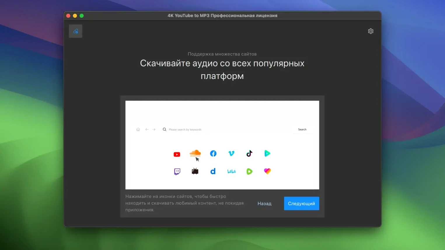 4k youtube to mp3: the interface