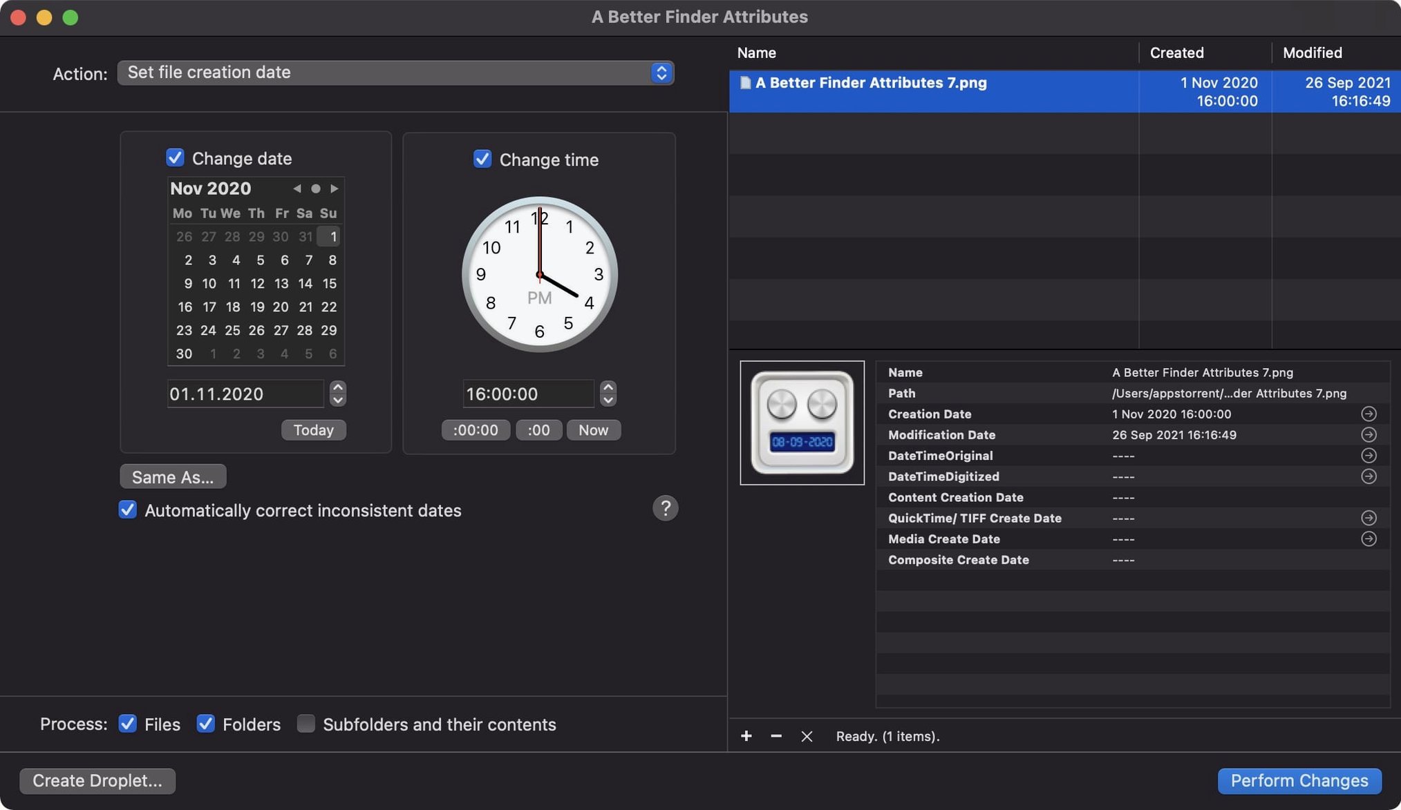 A Better Finder Attributes macOS window 2