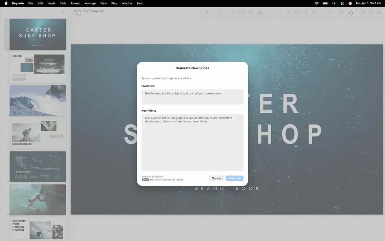 Apple Keynote walkthrough 3 Apple Keynote app screen 3