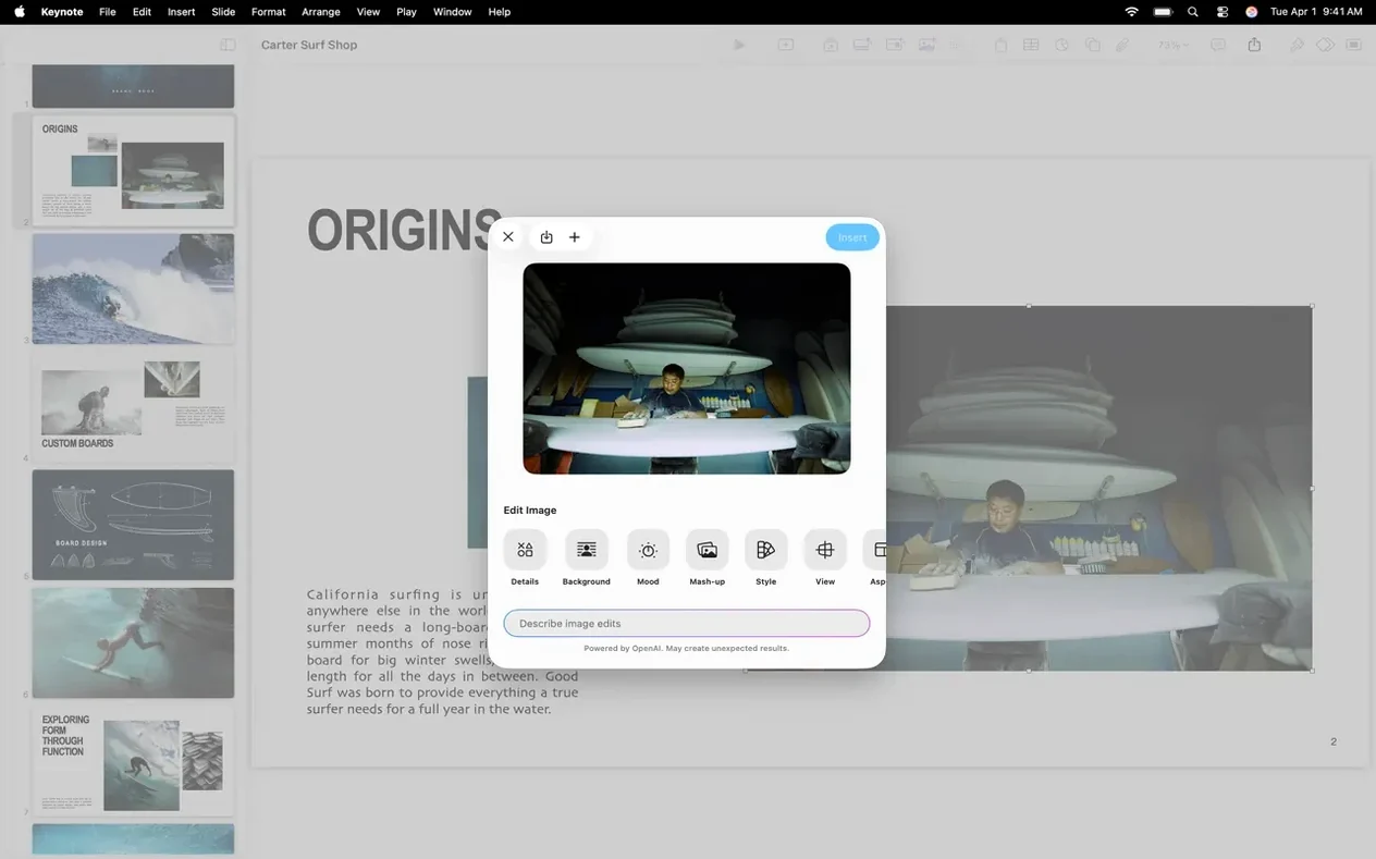 Apple Keynote — example 5 Apple Keynote macOS window 5