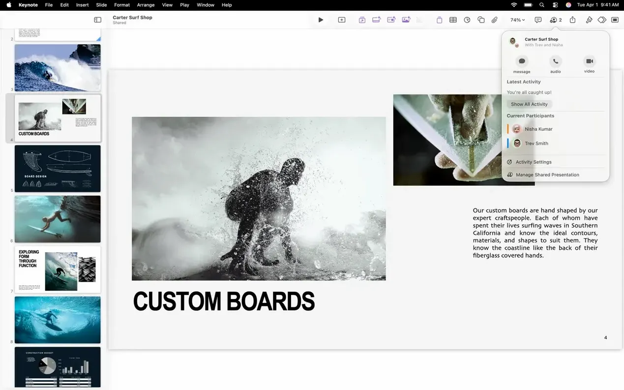 Apple Keynote — example 6 Apple Keynote macOS window 6