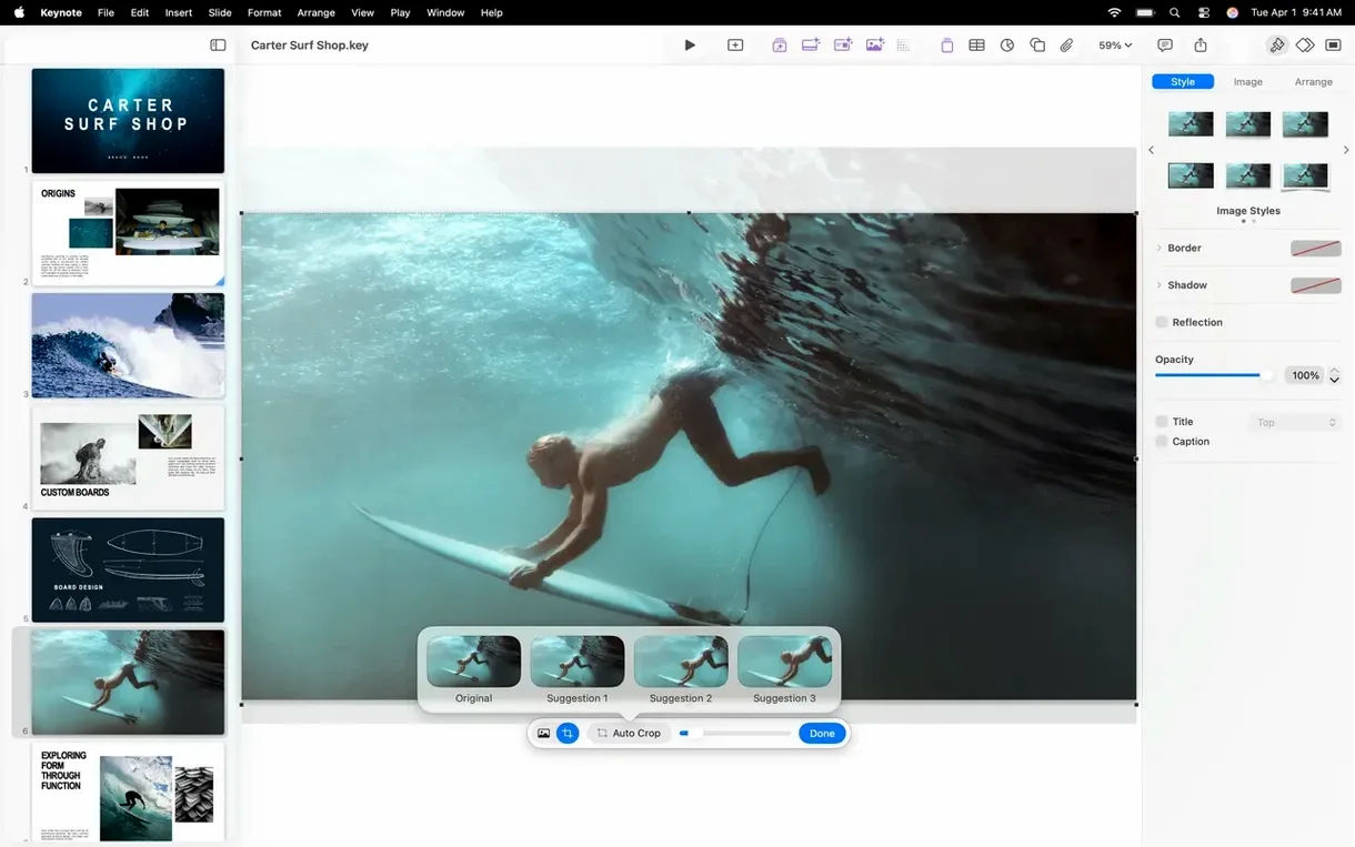 Apple Keynote — example 7 Apple Keynote macOS window 7