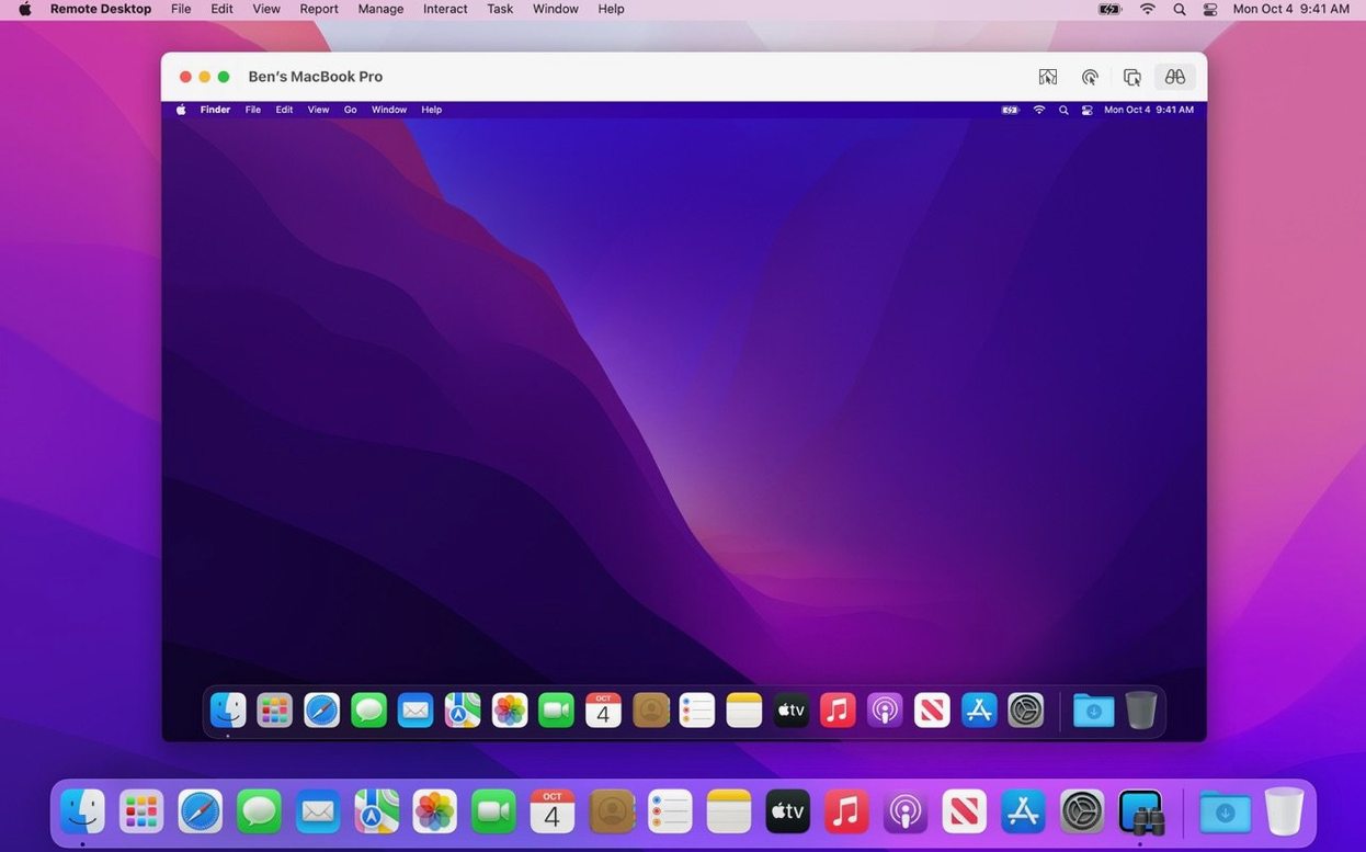 Apple Remote Desktop app screen 2