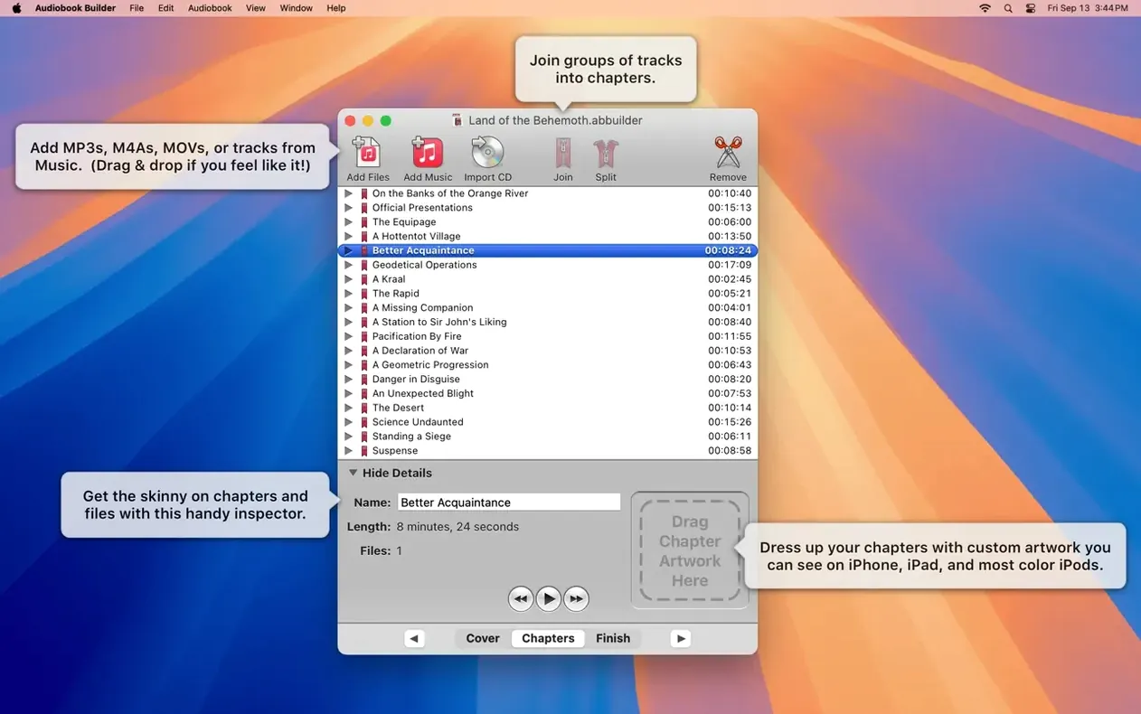 audiobook builder 2: the interface