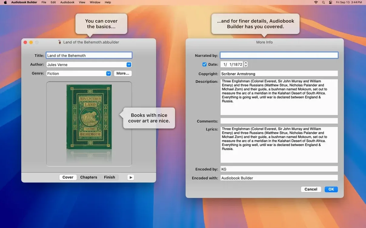 Audiobook Builder macOS window 4