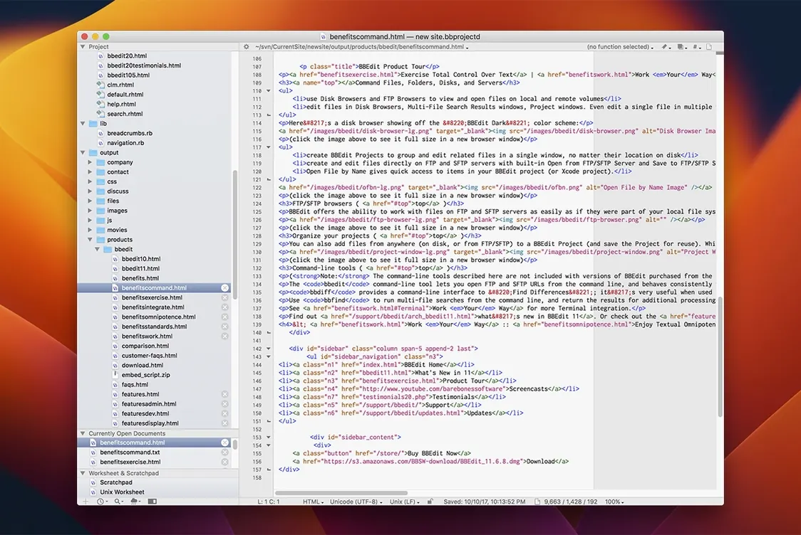 BBEdit walkthrough 2 BBEdit app screen 2