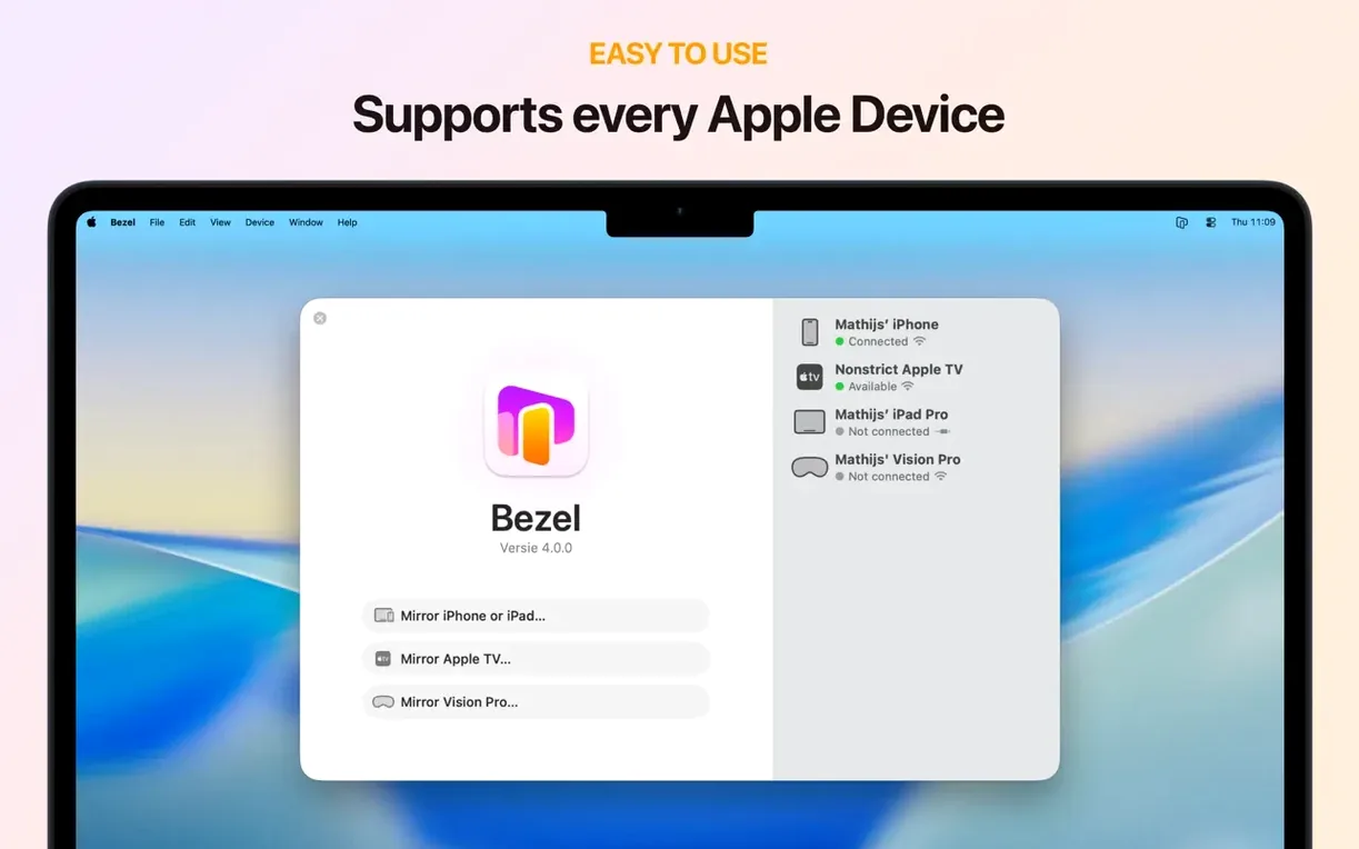 Bezel • Phone Mirror walkthrough 2 Bezel • Phone Mirror app screen 2