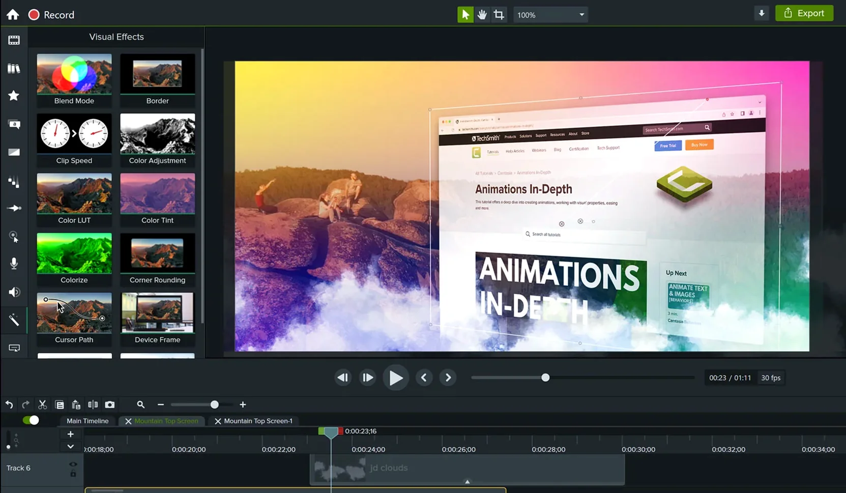 Camtasia walkthrough 3 Camtasia app screen 3