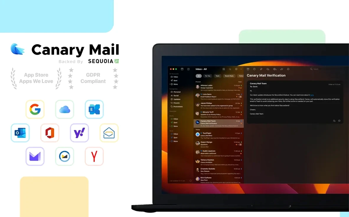download canary mail for mac: the interface