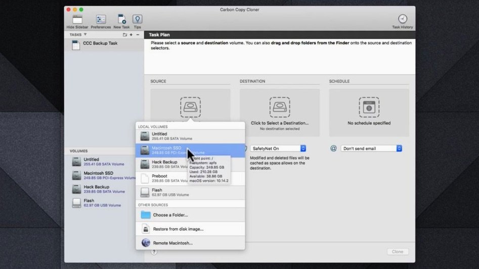 Carbon Copy Cloner app screen 2