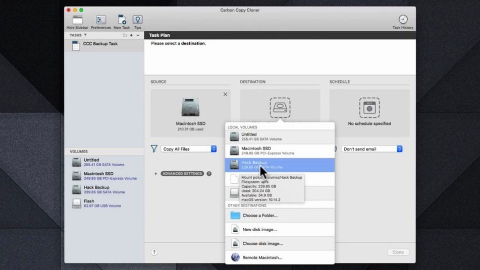 Carbon Copy Cloner app screen 3