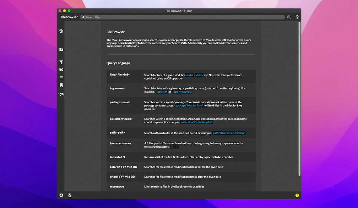 Cycling '74 Max — example 2 Cycling '74 Max macOS window 2