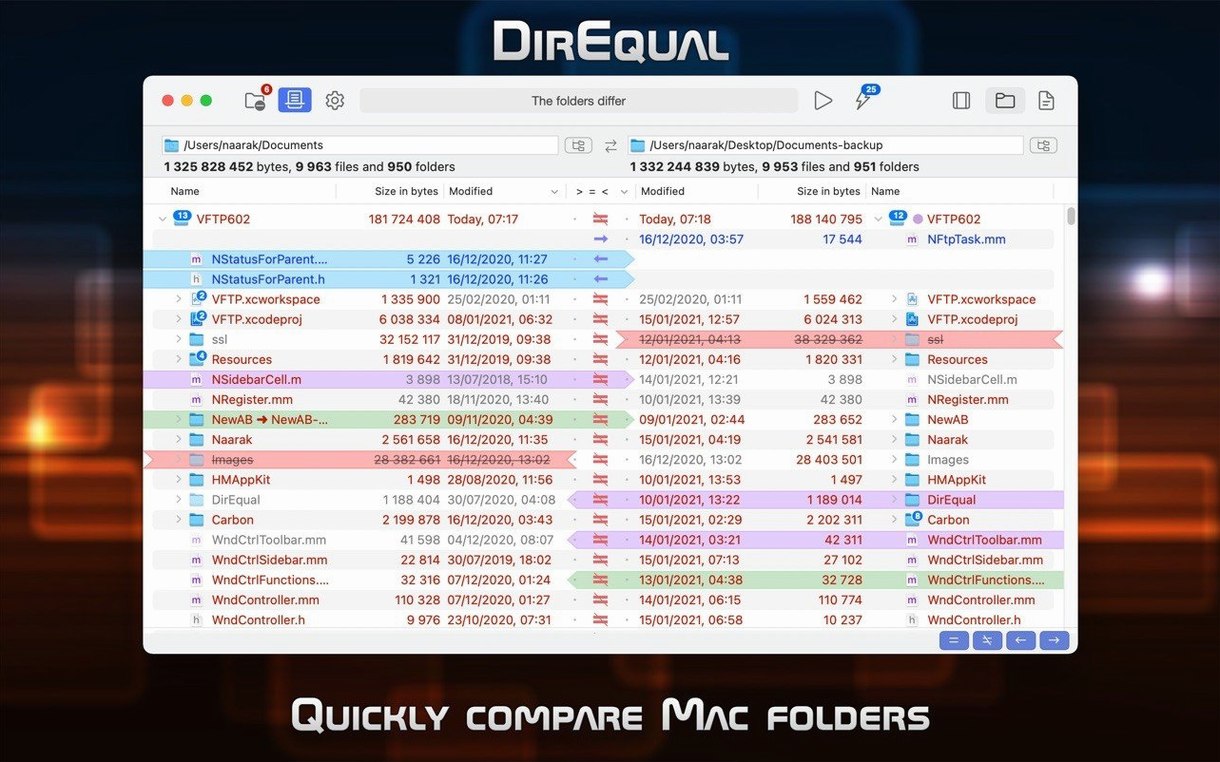 DirEqual — example 1 download direqual for mac: app overview