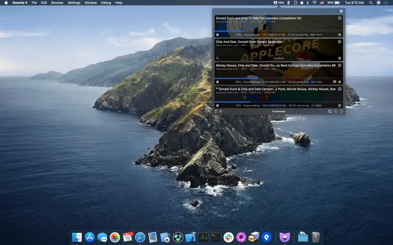 Downie — example 2 Downie macOS window 2