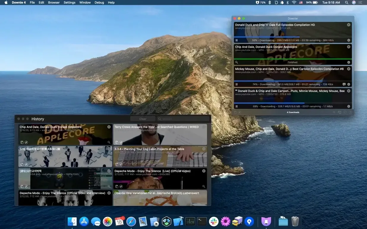 Downie — example 3 Downie macOS window 3