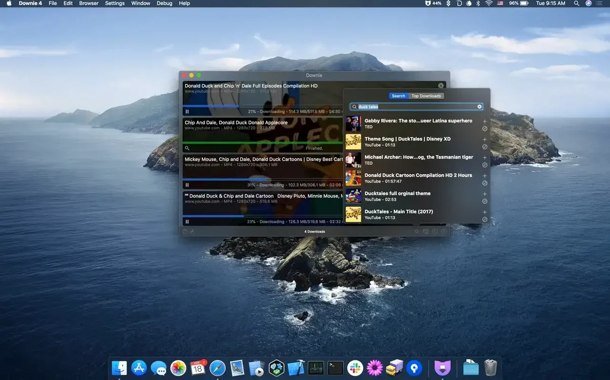 Downie — example 4 Downie macOS window 4