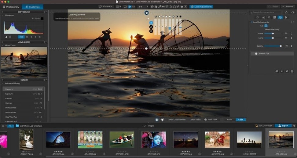 DxO PhotoLab — example 1 dxo photolab: the interface