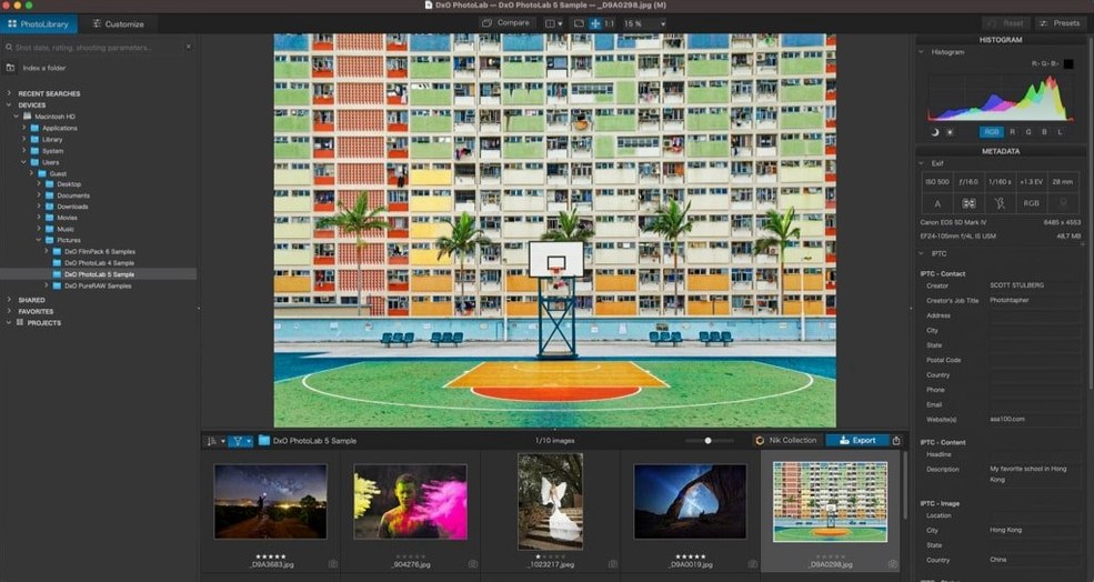 DxO PhotoLab — example 2 DxO PhotoLab macOS window 2