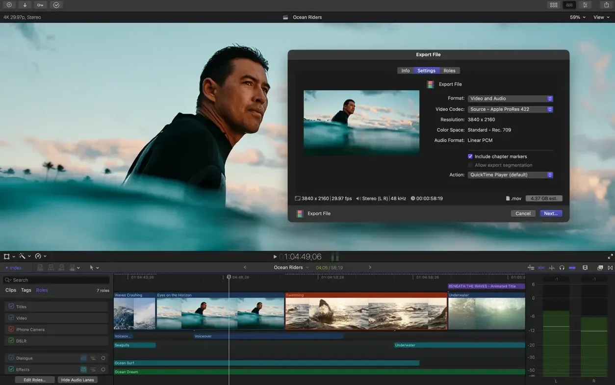 Final Cut Pro app screen 7