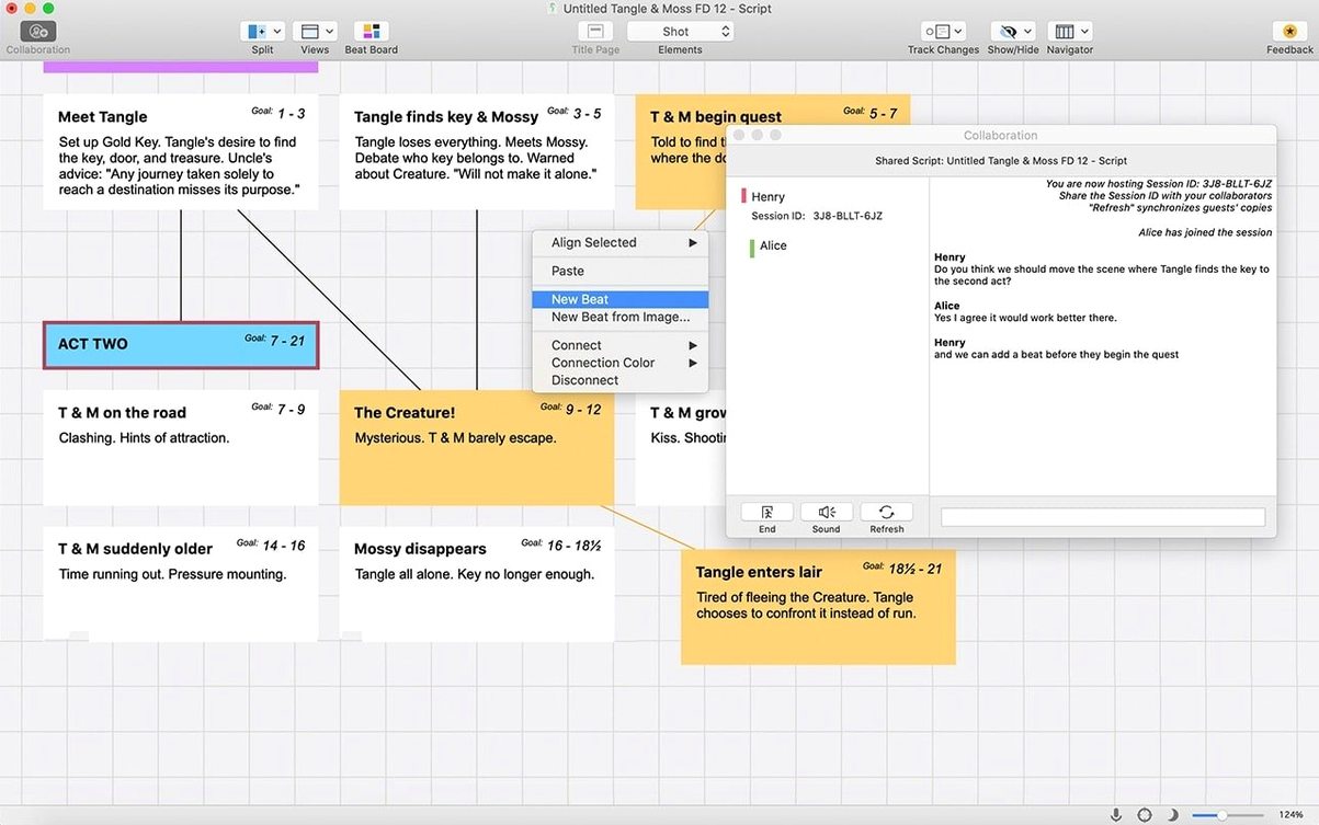 Final Draft — example 2 Final Draft macOS window 2
