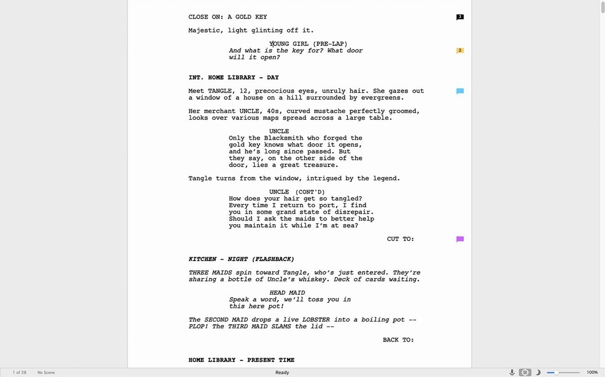 Final Draft — example 4 Final Draft macOS window 4