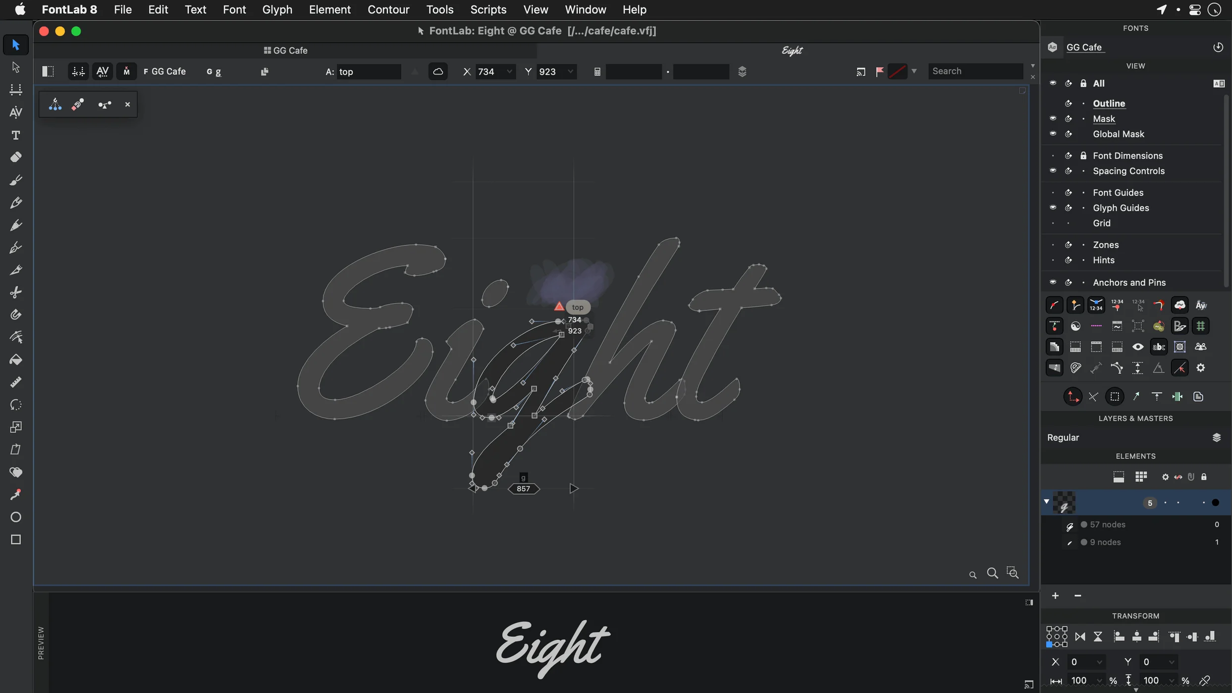 FontLab macOS window 2
