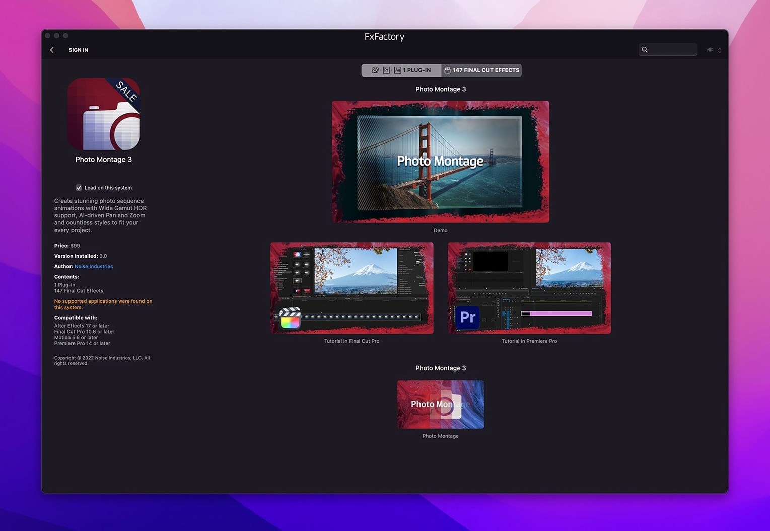 FxFactory Pro macOS window 3