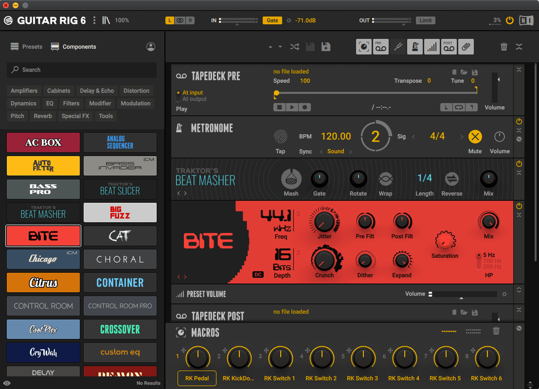 Guitar Rig — example 2 Guitar Rig macOS window 2