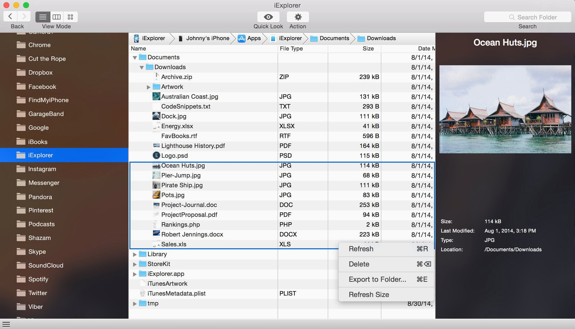iExplorer macOS window 2