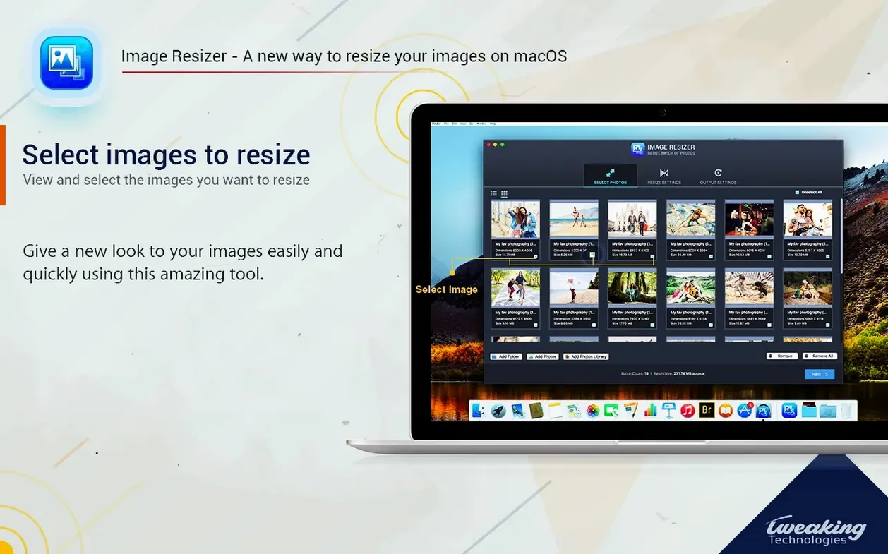 Image Resizer - Resize Photos walkthrough 1 image resizer - resize photos for mac free download: the interface