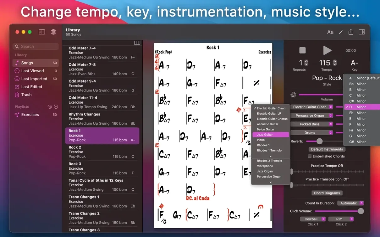 iReal Pro — example 2 iReal Pro macOS window 2