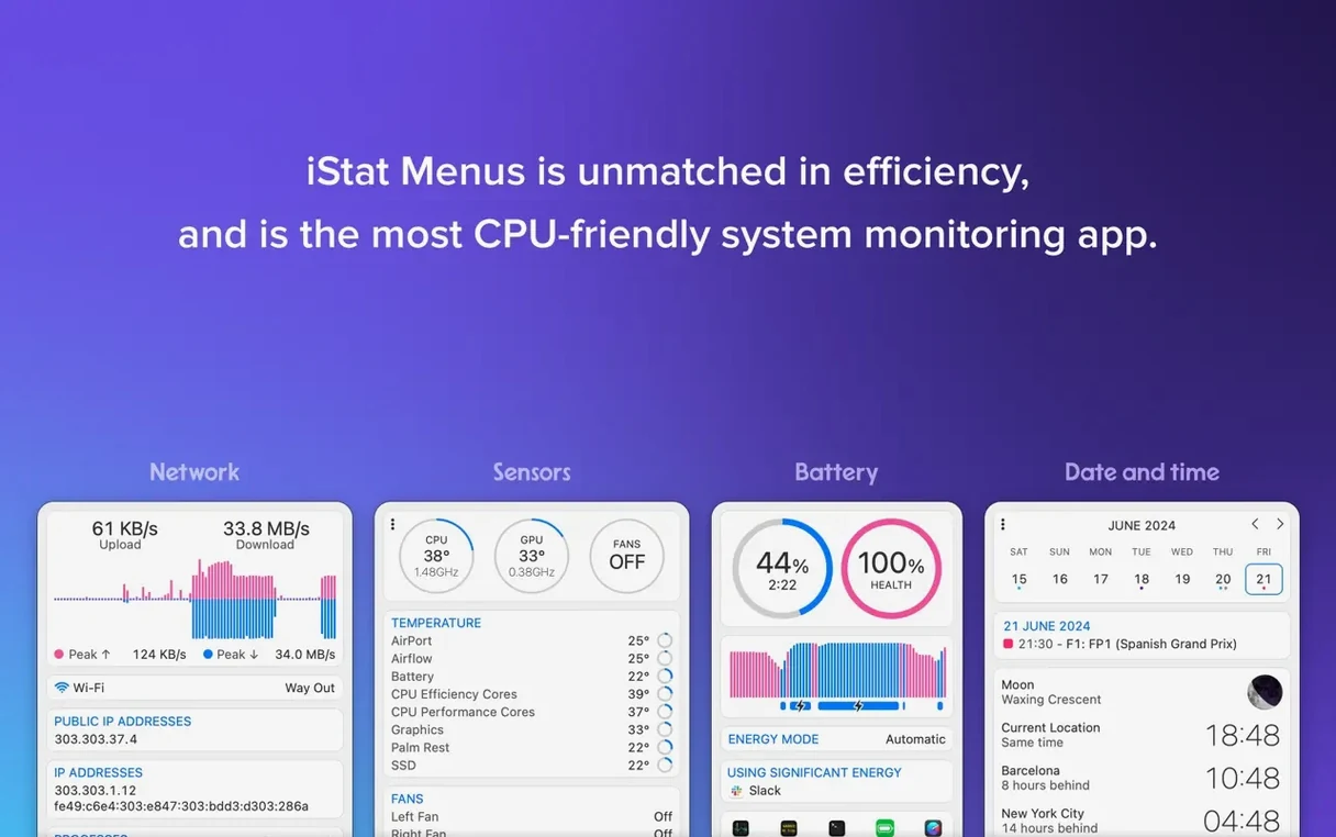 iStat Menus app screen 3