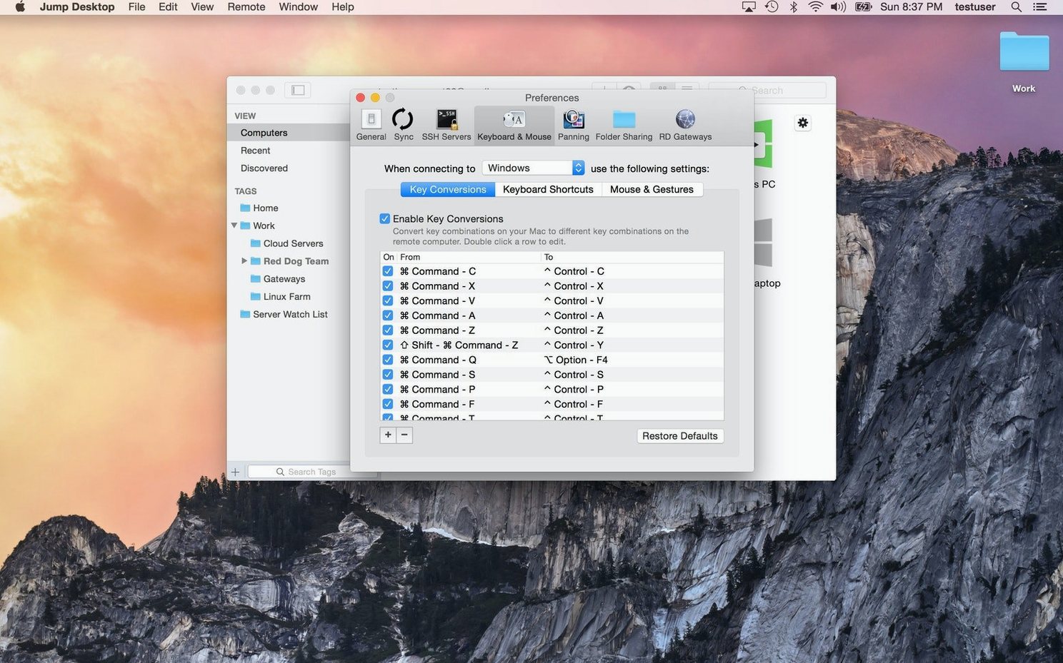 Jump Desktop — example 2 Jump Desktop macOS window 2