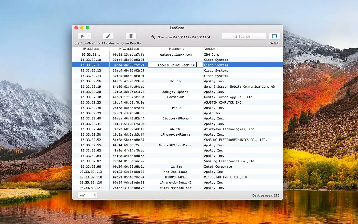 LanScan app screen 4