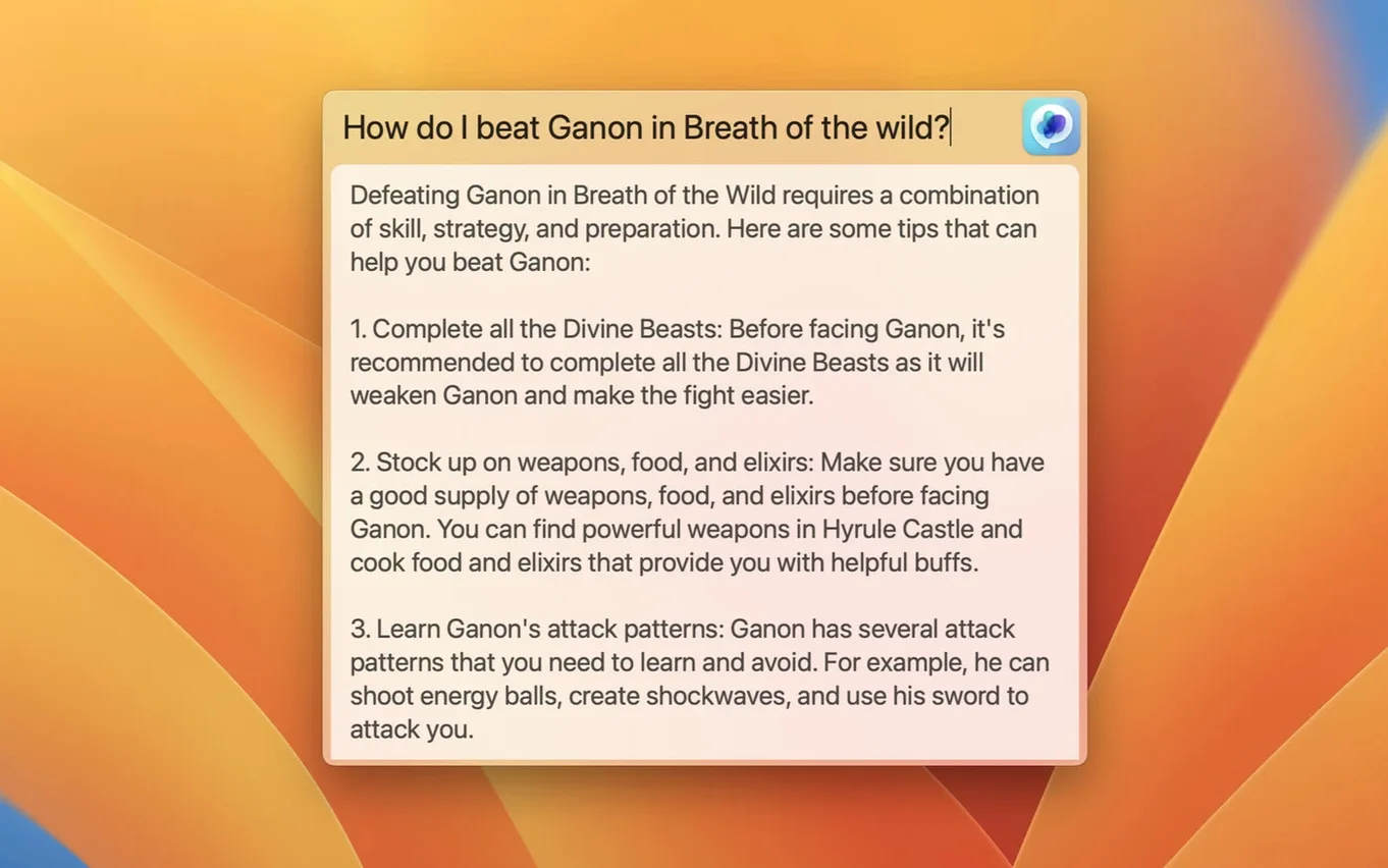 macgpt for free: the interface