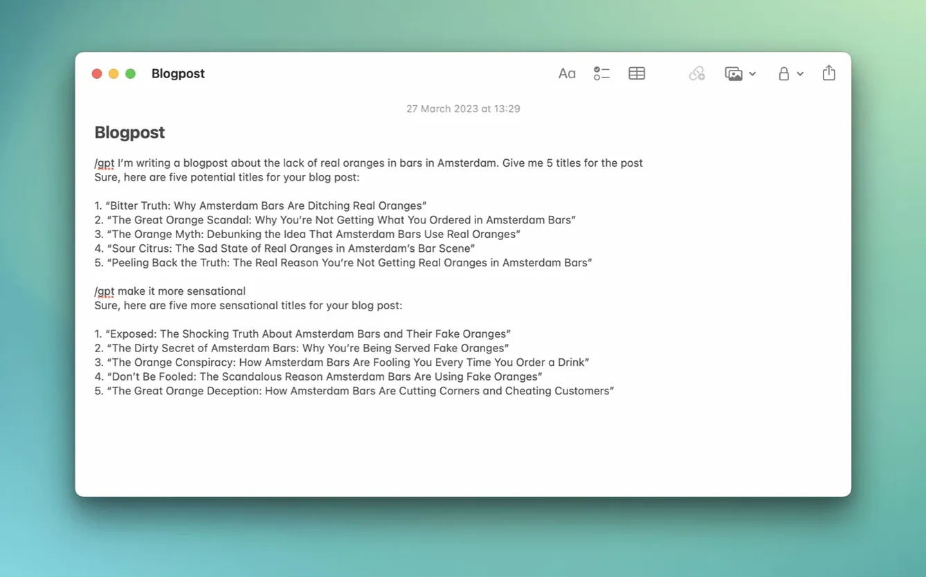 MacGPT macOS window 2