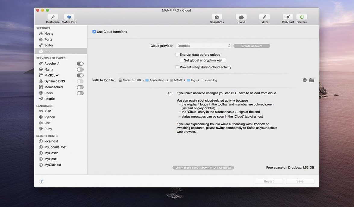 MAMP PRO — example 4 MAMP PRO macOS window 4