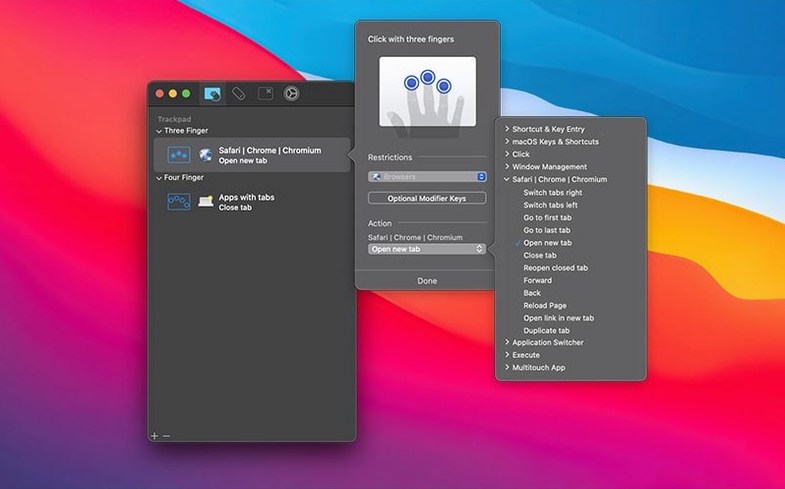 Multitouch — example 2 Multitouch macOS window 2