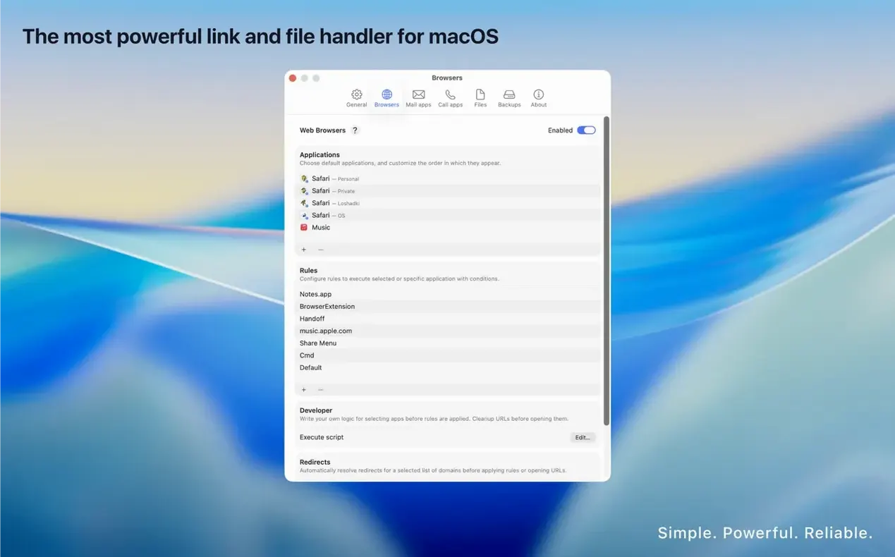 OpenIn - Advanced Link Handler macOS window 3