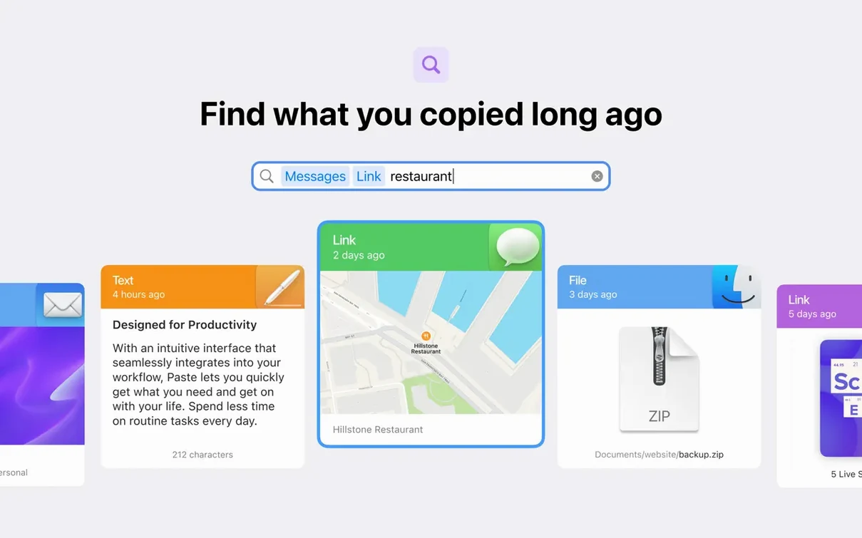 Paste — example 3 Paste macOS window 3