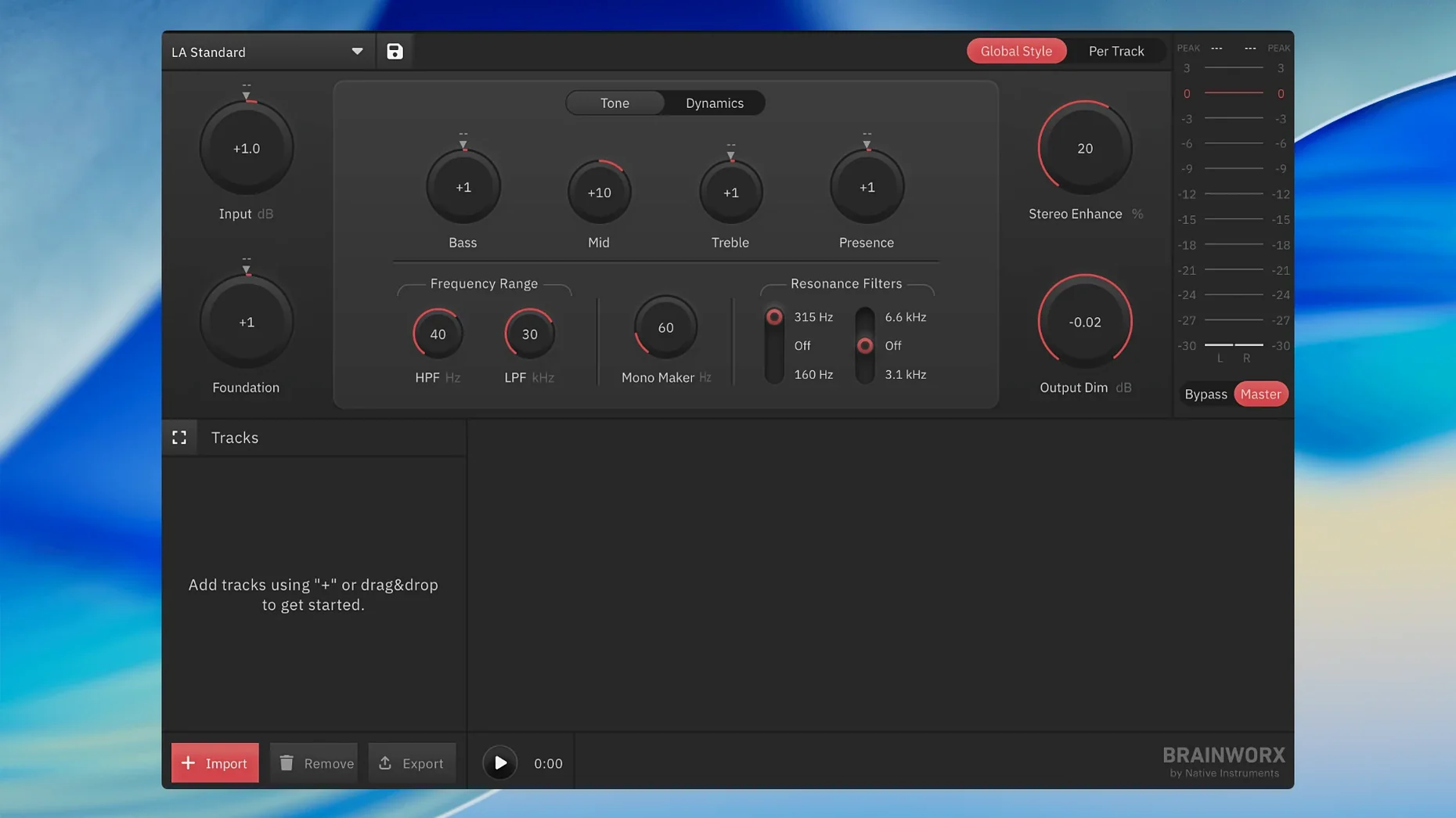 Plugin Alliance Brainworx bx_mastering studio — example 2 Plugin Alliance Brainworx bx_mastering studio macOS window 2