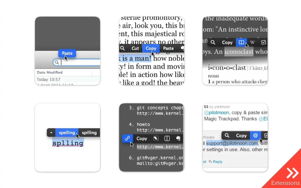 PopClip — example 2 PopClip macOS window 2