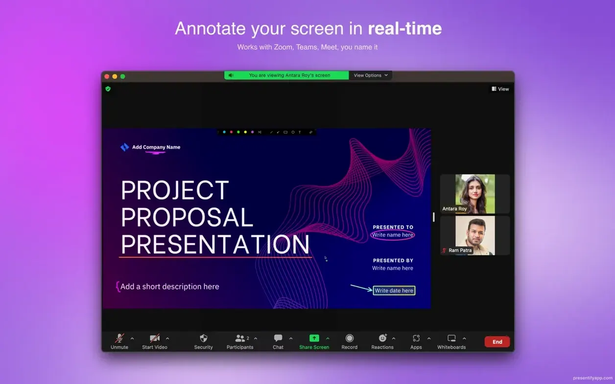 Presentify walkthrough 2 Presentify app screen 2
