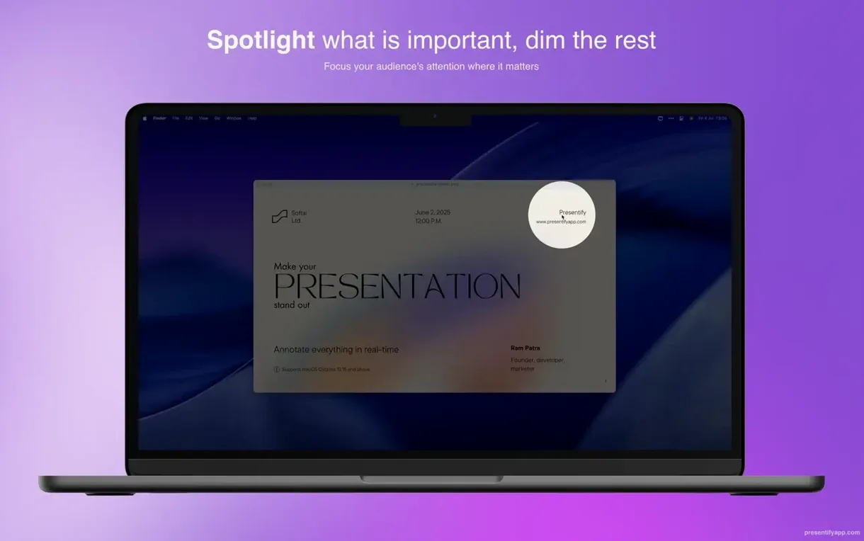 Presentify — example 6 Presentify macOS window 6