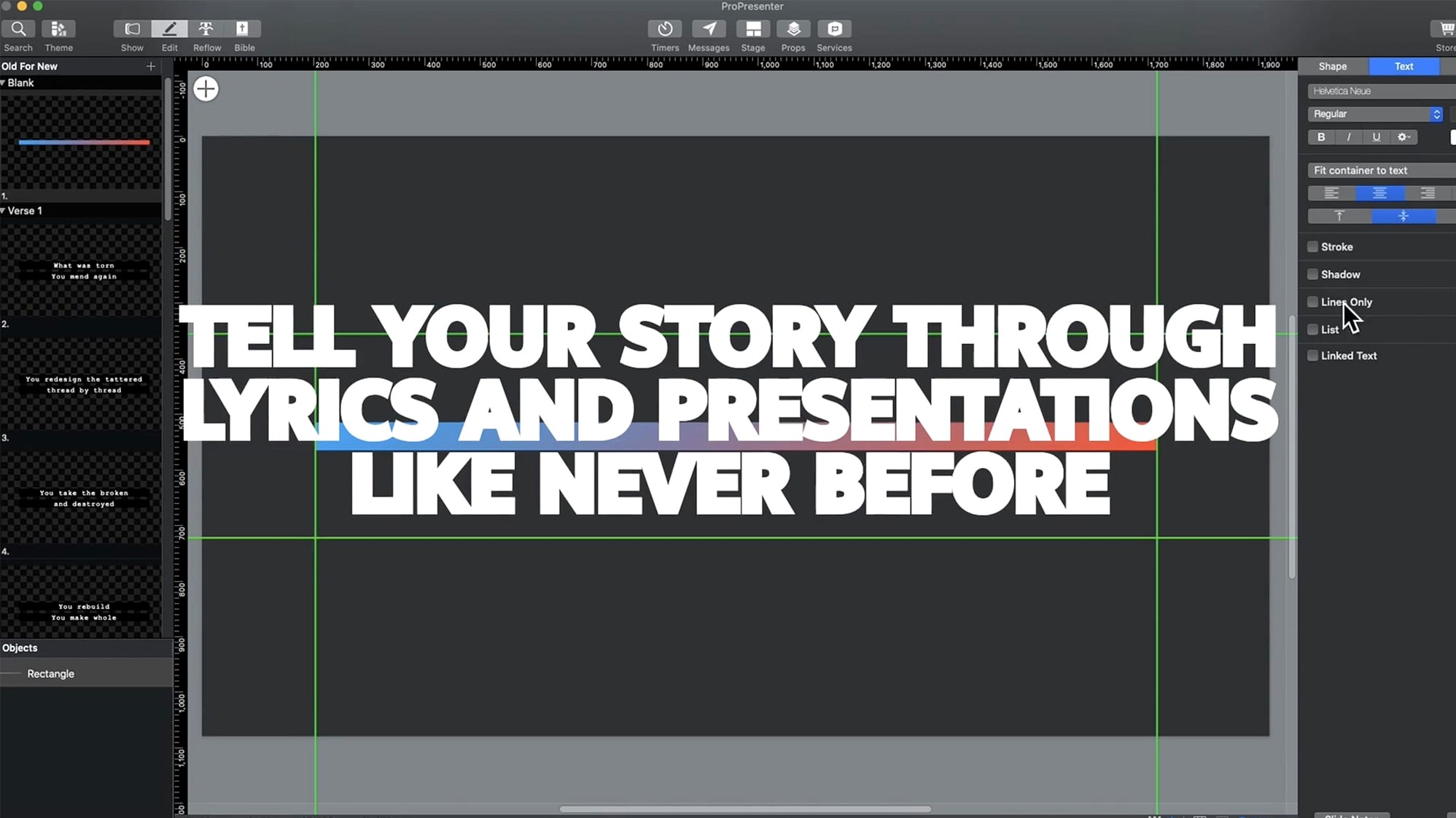 ProPresenter walkthrough 2 ProPresenter app screen 2
