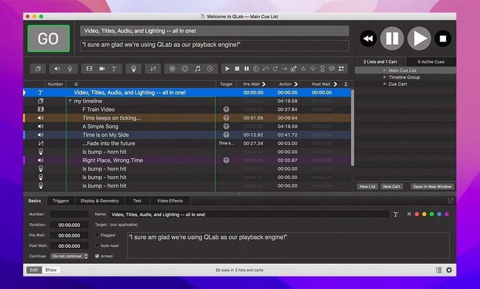 QLab — example 1 qlab download: app overview