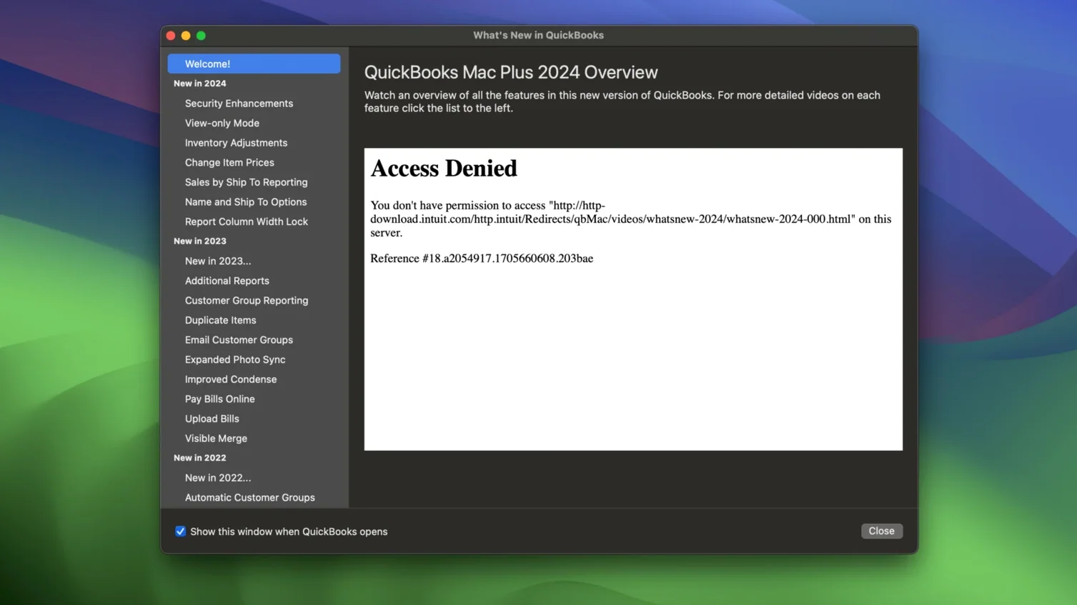 QuickBooks Mac Plus app screen 2