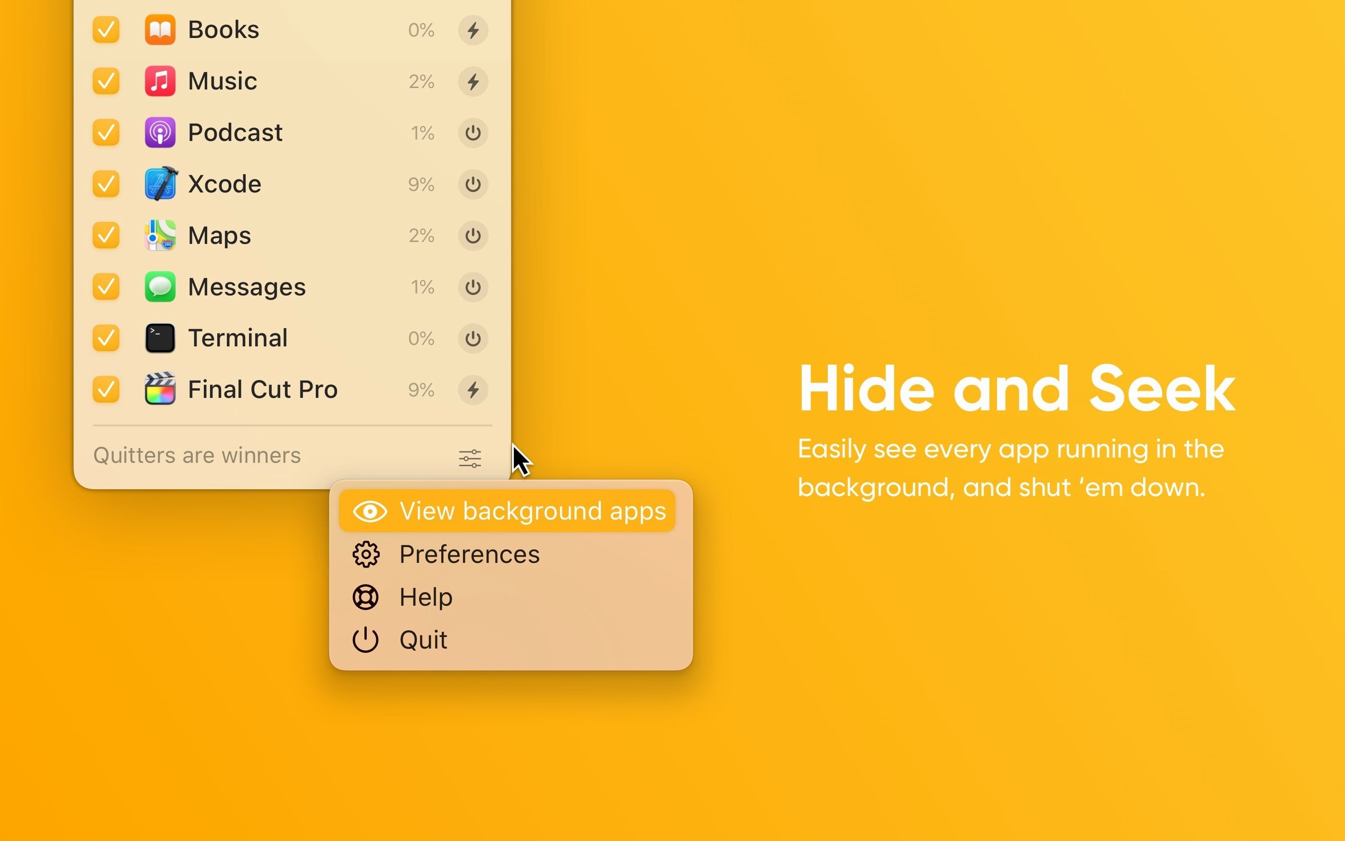 Quit All app screen 3