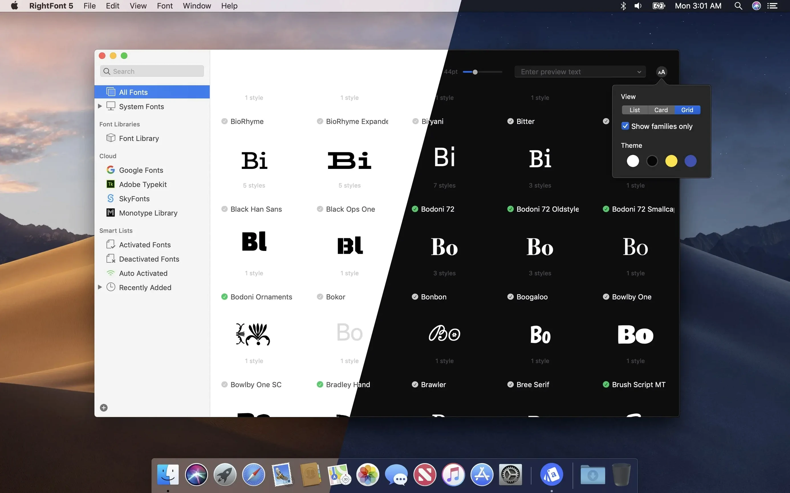 right font download: the interface