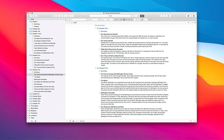 Scrivener walkthrough 2 Scrivener app screen 2